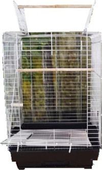 Best Cage Canny Çatılı Ayaklı Dikdörtgen Krom Papağan Kafesi Siyah