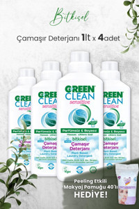 U Green Clean Sensitive Renkli ve Beyazlar İçin 20 Yıkama Sıvı Deterjan 4x1 lt