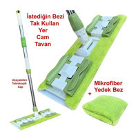 Hansel Teleskopik Saplı Mop Yeşil + Yedek Bez Hediyeli