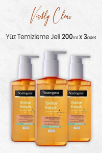 Neutrogena Visibly Clear Alkolsüz Tüm Ciltler Su Bazlı Yüz Temizleme Jeli 3x200 ml