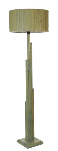 Lumexx Kule Ahşap Ayaklı Silindir Lambader 165 cm Yeşil