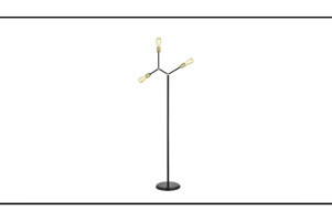Rsylight Akrobatik Mafsallı Eskitme 3'lü Metal Ayaklı Konik Lambader 185 cm Siyah