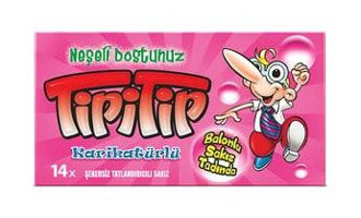 Tipitip Balonlu Sakız Tadında Karışık Meyveli Sakız 14'lü 12 Adet
