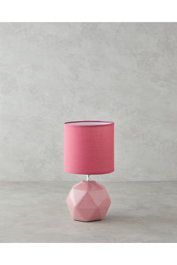 English Home Kumaş Pembe Seramik Ayaklı Abajur