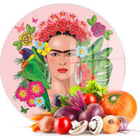 Decovetro Pembe Desenli Cam Orta Pembe Kesme Tahtası