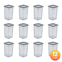 Smartware Skali Kare Plastik Saklama Kabı 12x1.44 lt Siyah