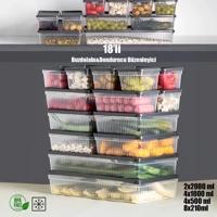 Porsima Set Dikdörtgen Plastik Saklama Kabı 18'li