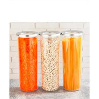 Vip Ahmet Krom Kapak Silindir Plastik Saklama Kabı 12x1.75 lt