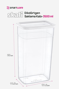 Smartware Skali Dikdörtgen Plastik Saklama Kabı 24x3.5 lt