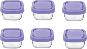 Paşabahçe Snowbox Kare Cam-Plastik Saklama Kabı 6x275 ml