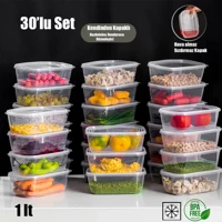 Porsima Set Dikdörtgen Plastik Saklama Kabı 30x1 lt