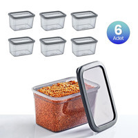 Smartware Skali Dikdörtgen Plastik Saklama Kabı 6x1.21 lt Siyah
