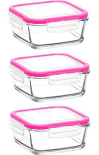 Lav Fresco Kare Cam-Plastik Saklama Kabı 3x375 ml