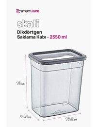 Smartware Skali Dikdörtgen Plastik Saklama Kabı 24x2.35 lt
