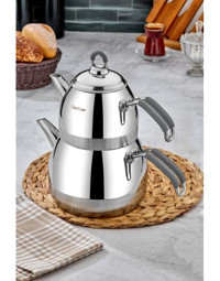 Cooker Paslanmaz Çelik Çaydanlık Gri