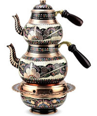 Sonay Bakırcılık Ocaklı Bakır Çaydanlık Çok Renkli