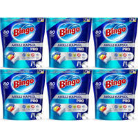 Bingo Akıllı Kapsül Pro Tablet Bulaşık Makinesi Deterjanı 6x80 Adet