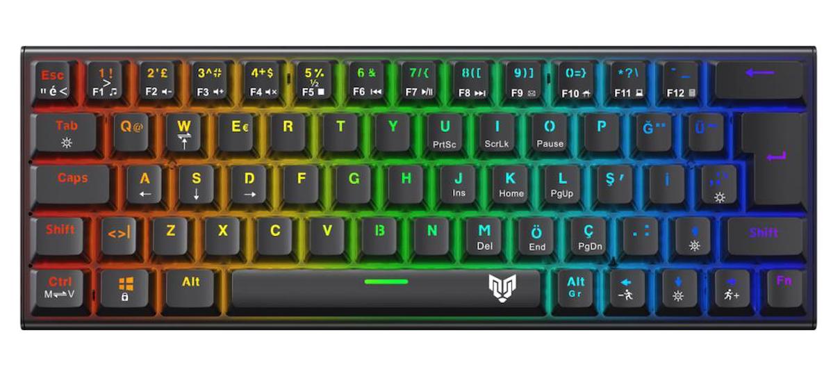 Blueforce ST-MK76C Türkçe Q RGB 64 Tuşlu Blue Switch Kablolu Siyah Mekanik Gaming Klavye
