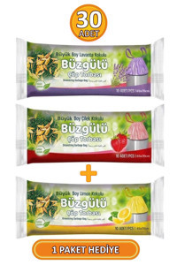 Garaccu Şeffaf Büzgülü Orta Boy 55x60 cm Çöp Poşeti 3x10 Adet Çok Renkli