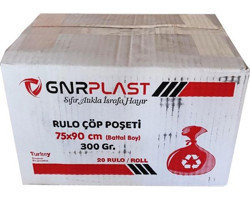 Gnr Endüstriyel Battal Boy 75x90 cm Çöp Poşeti 20x10 Adet Siyah