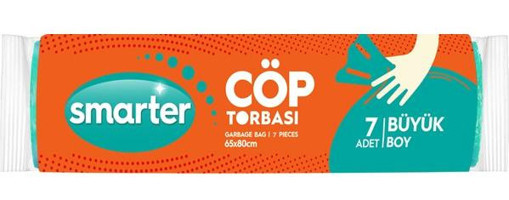 Smarter Büyük Boy 65x80 cm Çöp Poşeti 7 Adet Yeşil