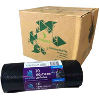 Ersopack Endüstriyel Hantal Boy 100x150 cm Çöp Poşeti 10x10 Adet Siyah