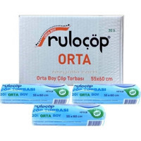 Ruloçöp Orta Boy 55x60 cm Çöp Poşeti 20x50 Adet Siyah