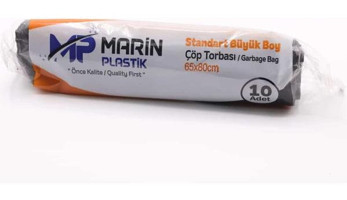 Marin Büyük Boy 65x80 cm Çöp Poşeti 50x10 Adet Siyah