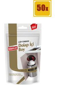 Koroplast Büzgülü Dolap İçi Boy 45x50 cm Çöp Poşeti 50x10 Adet Beyaz