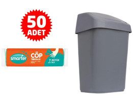 Smarter Büyük Boy 65x80 cm Çöp Poşeti 50x7 Adet Yeşil