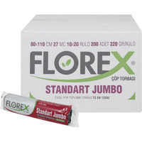 Florex Jumbo Boy 80x110 cm Çöp Poşeti 20x10 Adet Siyah