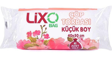 Lixo Şeffaf Küçük Boy 40x50 cm Çöp Poşeti 40 Adet Beyaz