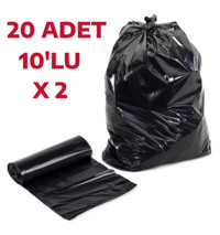 Nistabolje Endüstriyel Jumbo Boy 75x90 cm Çöp Poşeti 2x10 Adet Siyah
