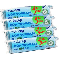 Ruloçöp Mini Boy 40x50 cm Çöp Poşeti 4x40 Adet Şeffaf