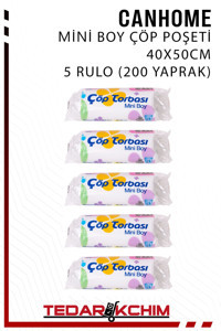 Canhome Şeffaf Mini Boy 40x50 cm Çöp Poşeti 5x40 Adet Beyaz