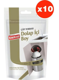 Koroplast Büzgülü Dolap İçi Boy 45x50 cm Çöp Poşeti 10x10 Adet Beyaz