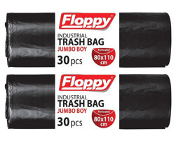 Floppy Endüstriyel Jumbo Boy 80x110 cm Çöp Poşeti 3x30 Adet Siyah