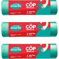 Smarter Battal Boy 72x95 cm Çöp Poşeti 3x7 Adet Yeşil