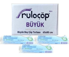 Ruloçöp Büyük Boy 65x80 cm Çöp Poşeti 50x10 Adet Mavi