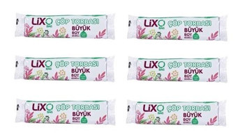 Lixo Büyük Boy 65x80 cm Çöp Poşeti 6x10 Adet Mavi