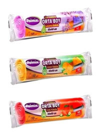 Polmix Büzgülü Orta Boy 55x60 cm Çöp Poşeti 3x10 Adet Çok Renkli