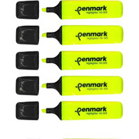 Penmark F14777 5'li Neon Sarı Kesik Uçlu Fosforlu Kalem Seti