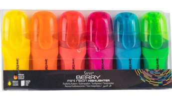 Serve Mini 6'lı Neon Renkli Kesik Uçlu Fosforlu Kalem Seti