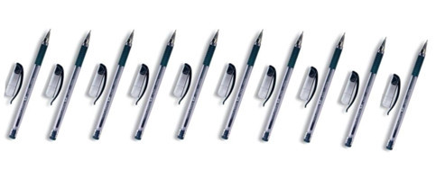 Faber-Castell Plastik Tek Renkli İğne Uçlu Siyah 10'lu Tükenmez Kalem Seti