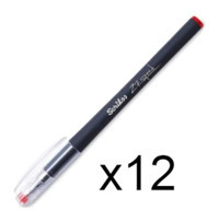 Scrikss Metal Tek Renkli 0.7 mm Kırmızı 12'li Tükenmez Kalem