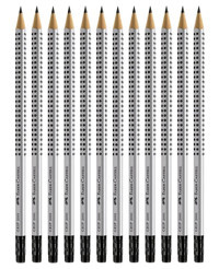 Faber-Castell Grip 2001 12'li Silgili Köşeli Siyah HB Kurşun Kalem Seti