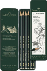 Faber-Castell 9000 6'lı Köşeli Siyah Kurşun Kalem Seti