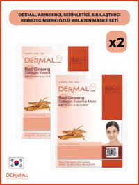 Dermal Red Ginseng Collegen Essence Nemlendirici Kağıt Yüz Maskesi 2x23 ml