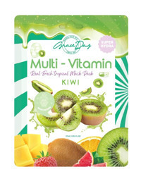 Grace Day Multi-Vitamin Kiwi Kağıt Yüz Maskesi 27 ml