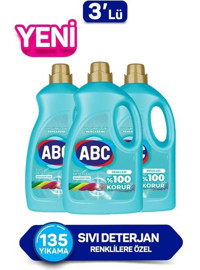 Abc İlk Günki Gibi Koruma Renkliler İçin Konsantre 135 Yıkama Sıvı Deterjan 3x2.7 lt
